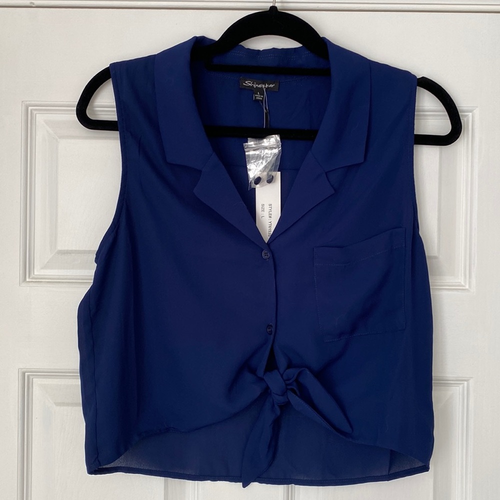 Navy Crop Top